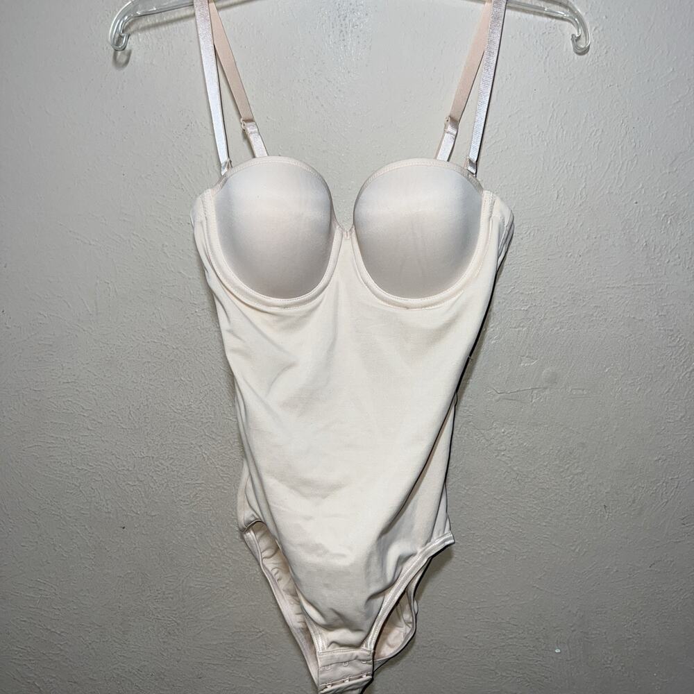 Vintage Lt Rose Maidenform Flexees Bodysuit Shapewear Sz 34B Multiway Strapless